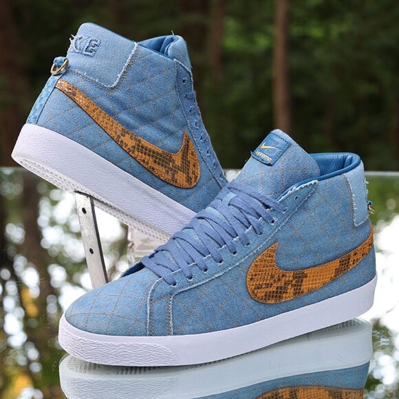 Nike Supreme x SB Zoom Blazer Mid Denim Blue - Picture 2 of 14